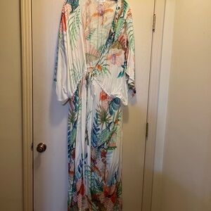 Plus Size Floral Print Women's Kimono